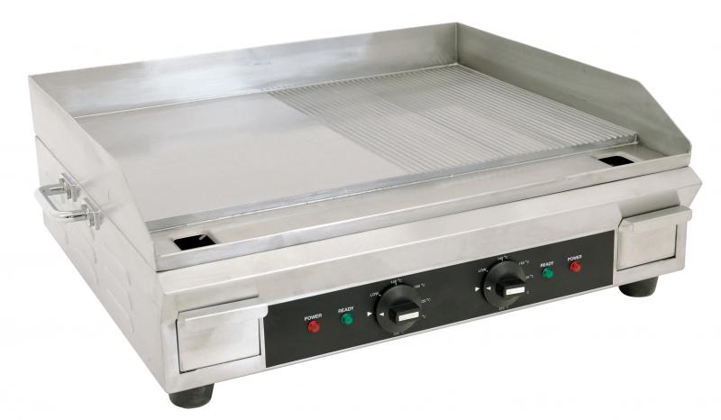 Stainless Steel Griddle with Half-Smooth and Half-Ribbed Surface